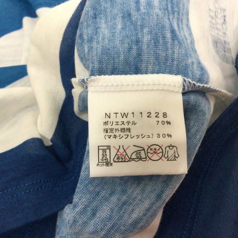ザノースフェイス THE NORTH FACE Tシャツ 半袖 L ボーダー柄 白 / ホワイト / white X 青 / ブルー / blue レディース USED 古着 中古 50113339