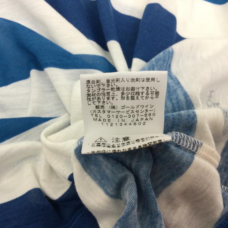 ザノースフェイス THE NORTH FACE Tシャツ 半袖 L ボーダー柄 白 / ホワイト / white X 青 / ブルー / blue レディース USED 古着 中古 50113339