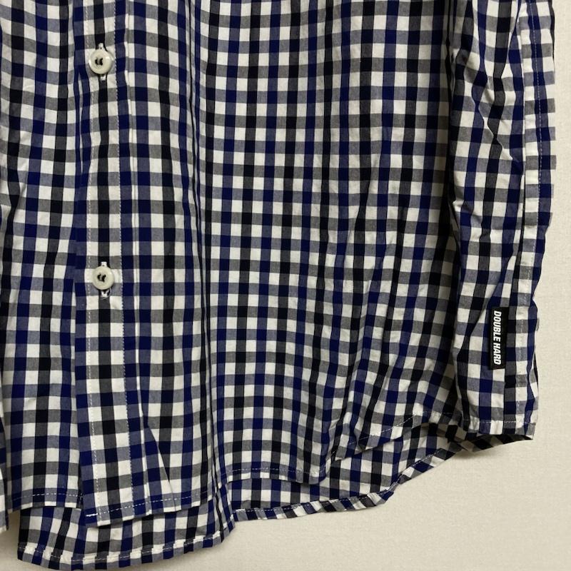 古着 USED シャツ、ブラウス 半袖 DOUBLE HARD / ダブルハード　ギンガムチェック ワッペン 半袖 ボタンダウンシャツ L チェック 紺 / ネイビー / navy メンズ USED 古着 中古 50113462