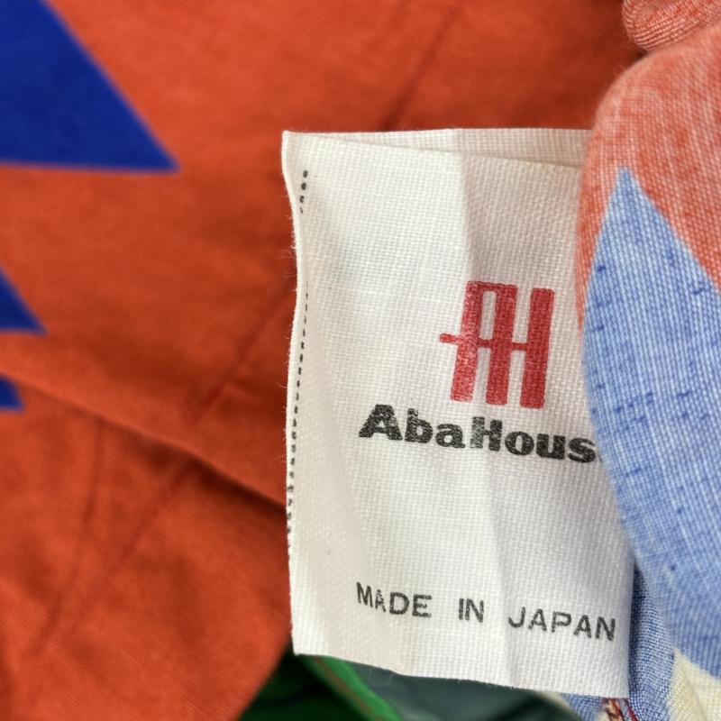 アバハウス ABAHOUSE シャツ、ブラウス 半袖 レーヨン 南国柄 ダイヤ柄 オープンカラー ボックス - 橙 / オレンジ / orange メンズ USED 古着 中古 50113468