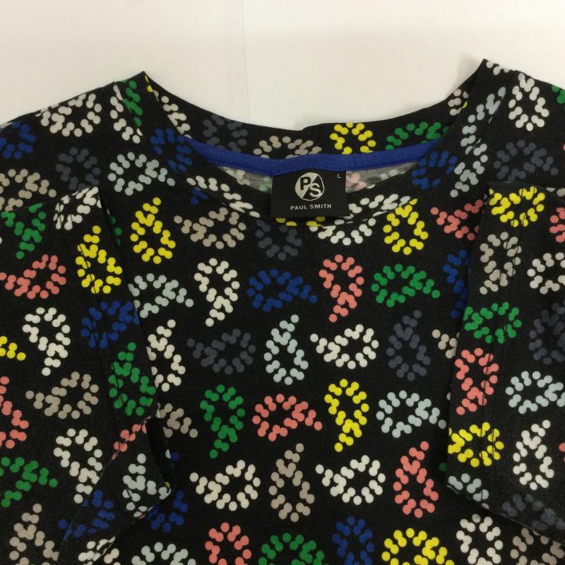 ピーエスポールスミス PS Paul Smith Tシャツ 半袖 172503 総柄プリント 半袖シャツ L 総柄 黒 / ブラック / black X マルチカラー / マルチカラー / multicolor メンズ USED 古着 中古 50113647