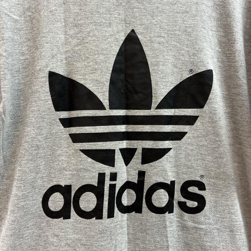 アディダス adidas Tシャツ 半袖 80s - 90s カナダ製 トレフォイルロゴ 両面プリント Ｔシャツ ビンテージ オールド M 灰 / グレー / gray メンズ USED 古着 中古 50113734