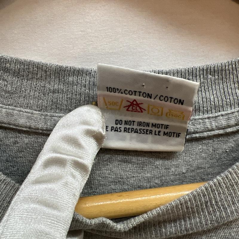 アディダス adidas Tシャツ 半袖 80s - 90s カナダ製 トレフォイルロゴ 両面プリント Ｔシャツ ビンテージ オールド M 灰 / グレー / gray メンズ USED 古着 中古 50113734