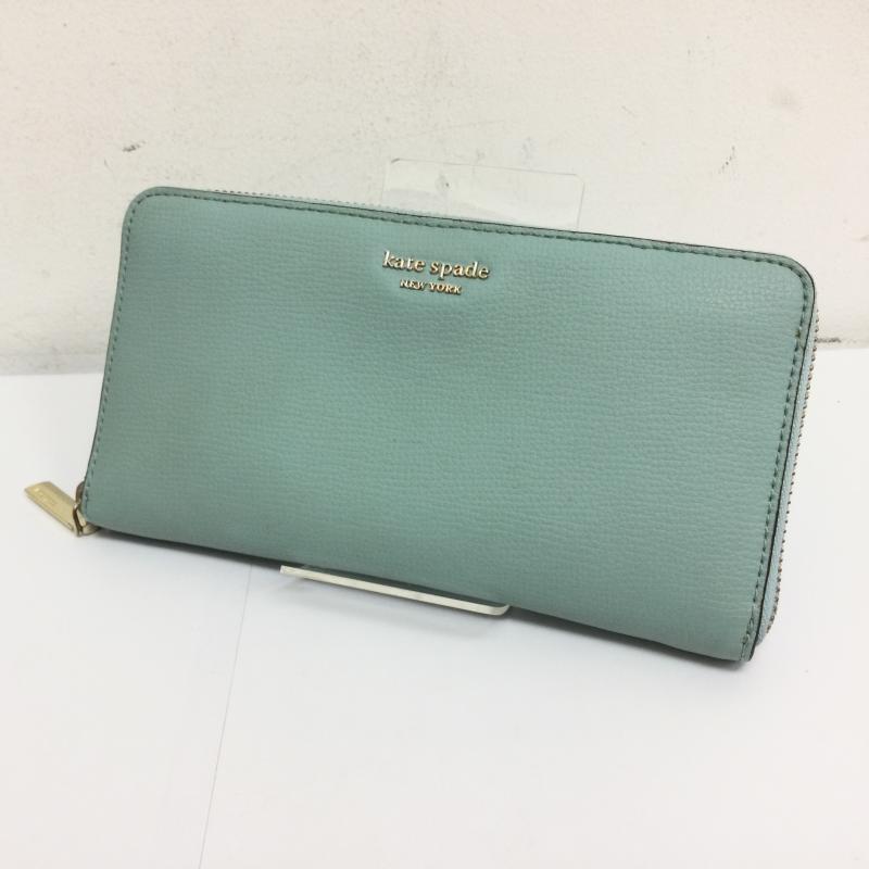 ケイト・スペード ニューヨーク kate spade new york 財布 長財布 PWRU7599 ラウンドファスナー 長財布 - ロゴ、文字 薄緑 / ライトグリーン / レディース USED 古着 中古 50113867