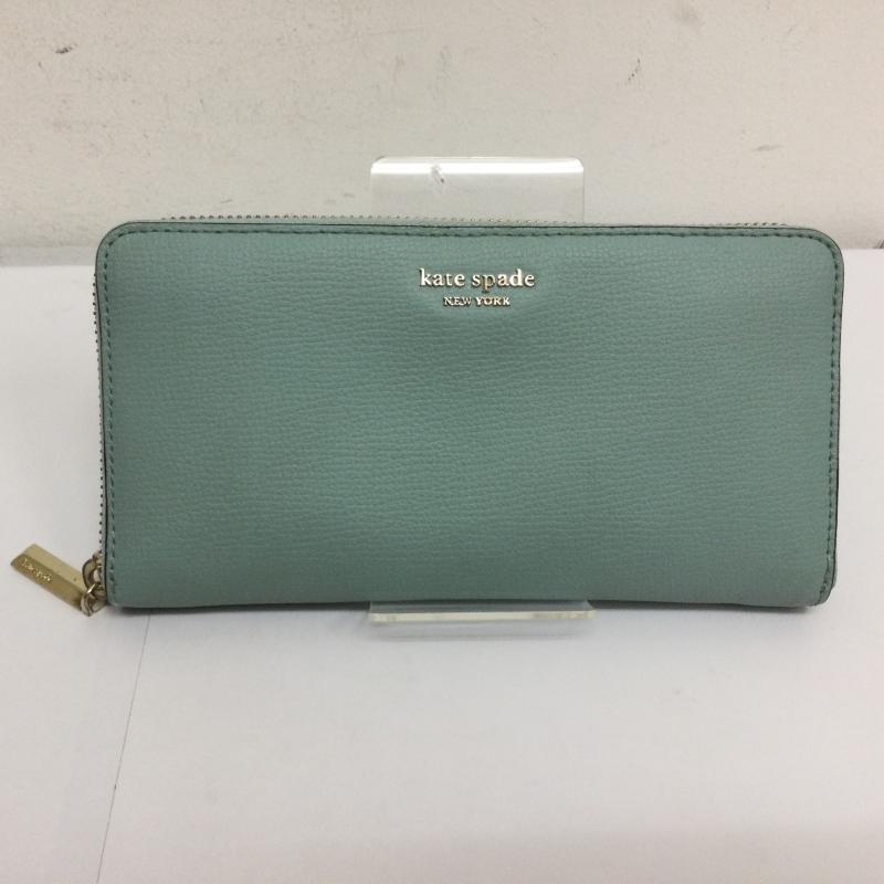 ケイト・スペード ニューヨーク kate spade new york 財布 長財布 PWRU7599 ラウンドファスナー 長財布 - ロゴ、文字 薄緑 / ライトグリーン / レディース USED 古着 中古 50113867