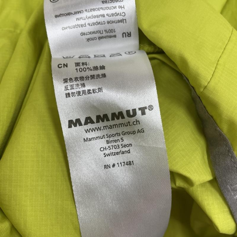 マムート Mammut ジャケット、上着 ジャンパー、ブルゾン 1010-09200 SALOBER Jacket サロバー フード付き ロゴ ジャケット S ロゴ、文字 X プリント 黄緑 / イエローグリーン / メンズ USED 古着 中古 50113908