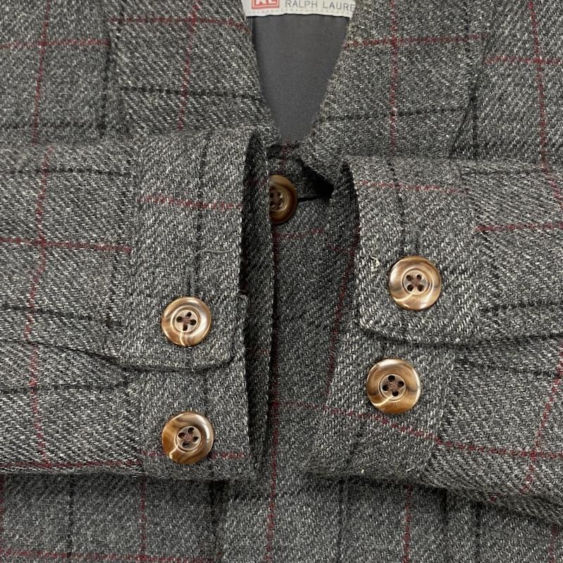 ラルフローレン RALPHLAUREN ジャケット、上着 ジャンパー、ブルゾン CHAPS ウール 中綿 ジャケット 2236-8751 M チェック 灰 / グレー / gray メンズ USED 古着 中古 50113927