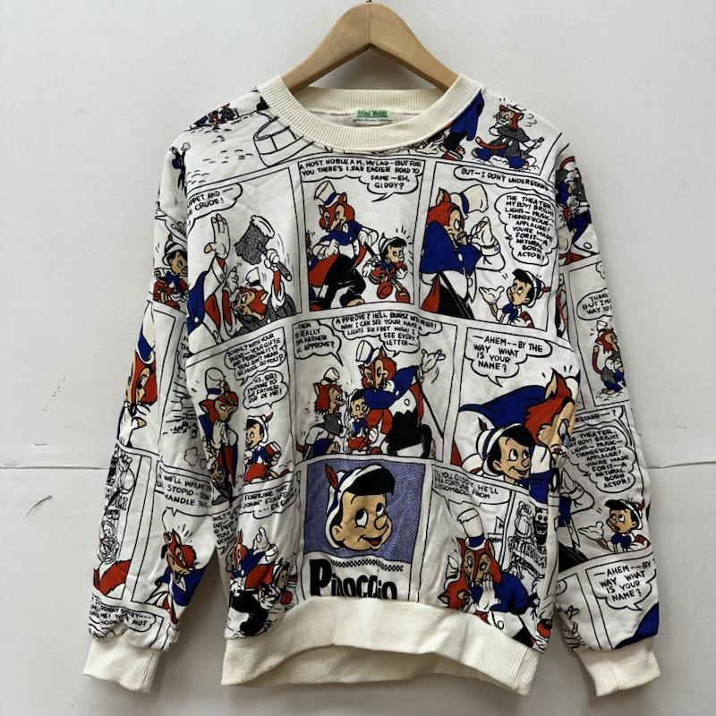 古着 USED トレーナー 長袖 Disney VINTAGE ディズニー ピノキオ ファウルフェロー ギデオン 総柄 トレーナー - 白 / ホワイト / white X マルチカラー / マルチカラー / multicolor メンズ USED 古着 中古 50113968