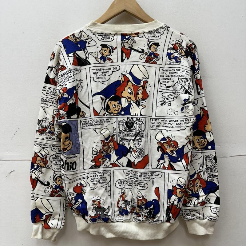 古着 USED トレーナー 長袖 Disney VINTAGE ディズニー ピノキオ ファウルフェロー ギデオン 総柄 トレーナー - 白 / ホワイト / white X マルチカラー / マルチカラー / multicolor メンズ USED 古着 中古 50113968