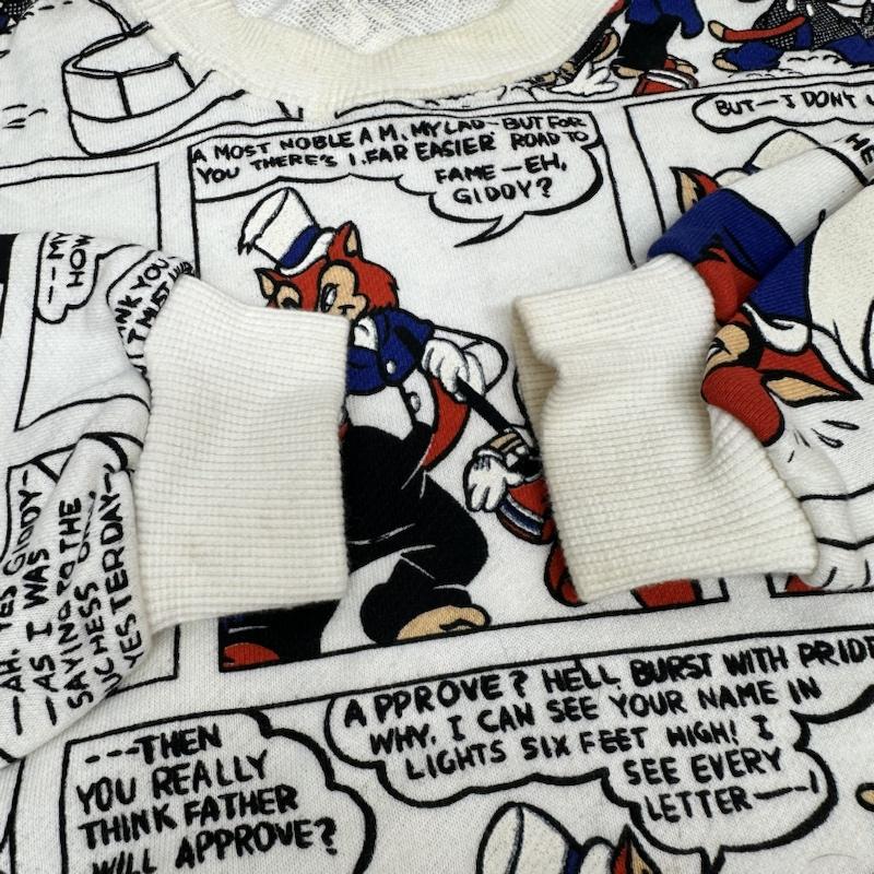 古着 USED トレーナー 長袖 Disney VINTAGE ディズニー ピノキオ ファウルフェロー ギデオン 総柄 トレーナー - 白 / ホワイト / white X マルチカラー / マルチカラー / multicolor メンズ USED 古着 中古 50113968