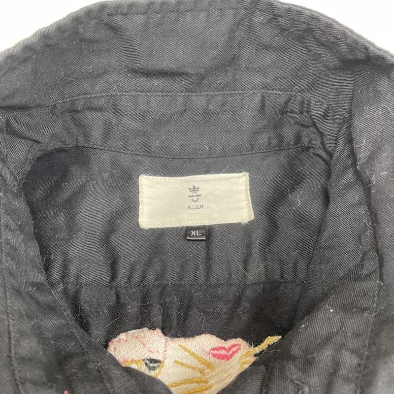 古着 USED シャツ、ブラウス 長袖 喜人 KIJIN 虎衣 TRY 刺繍 トラ タイガー 長袖 ワークシャツ XL ロゴ、文字 X 刺繍 X アニマル柄 黒 / ブラック / black メンズ USED 古着 中古 50114080