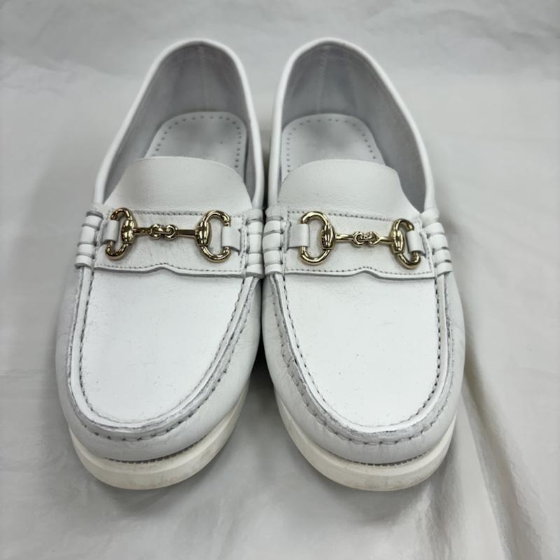 パラブーツ Paraboot 革靴 革靴 ✕ UNITED ARROWS ビットローファー レザー BIT DECK - 白 / ホワイト / white レディース USED 古着 中古 50114109