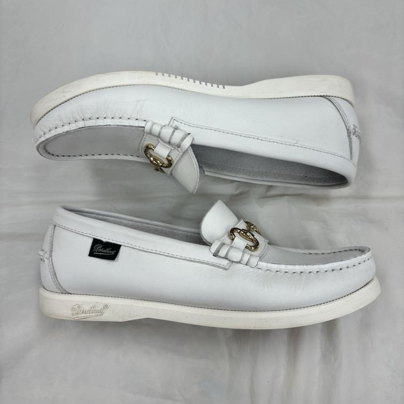 パラブーツ Paraboot 革靴 革靴 ✕ UNITED ARROWS ビットローファー レザー BIT DECK - 白 / ホワイト / white レディース USED 古着 中古 50114109
