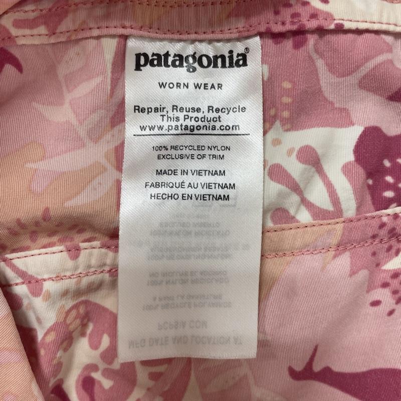 パタゴニア patagonia ジャケット、上着 ジャンパー、ブルゾン キッズ 2019ss Baggies Jacket バギーズジャケット フード着脱可 60289 4 総柄 X ロゴ、文字 桃 / ピンク / pink X 橙 / オレンジ / orange X 白 / ホワイト / white ガールズ USED 古着 中古 50114304