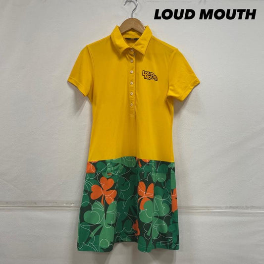 古着 USED ワンピース ミニスカート LOUD MOUTH ラウドマウス 半袖 ポロ ワンピース ゴルフウェア L L 総柄 X ワンポイント X ロゴ、文字 X 刺繍 黄 / イエロー / yellow X 黒 / ブラック / black X 緑 / グリーン / green X 橙 / オレンジ / orange X 白 / ホワイト / white レディース USED 古着 中古 50114319