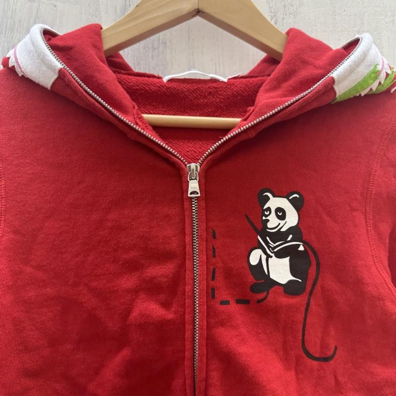 アベイシングエイプ A BATHING APE パーカー 長袖 CLASSICS PANDA FULL ZIP HOODIE SHARK シャーク パンダ XXS 赤 / レッド / red レディース USED 古着 中古 50114483