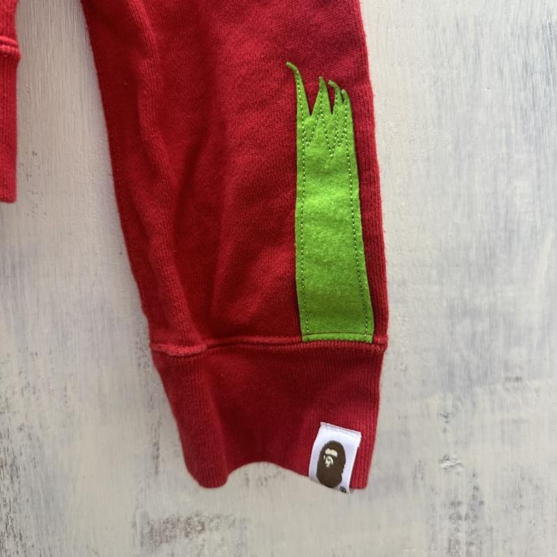 アベイシングエイプ A BATHING APE パーカー 長袖 CLASSICS PANDA FULL ZIP HOODIE SHARK シャーク パンダ XXS 赤 / レッド / red レディース USED 古着 中古 50114483