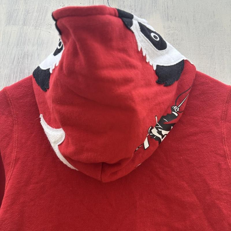 アベイシングエイプ A BATHING APE パーカー 長袖 CLASSICS PANDA FULL ZIP HOODIE SHARK シャーク パンダ XXS 赤 / レッド / red レディース USED 古着 中古 50114483