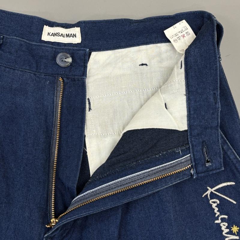 古着 USED ボトムス ボトムス KANSAI MAN カンサイマン ロゴ 刺繍 2タック デニム トラウザーパンツ - メンズ USED 古着 中古 50114541