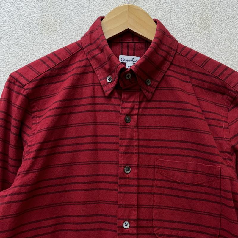 スティーブンアラン Steven Alan シャツ、ブラウス 長袖 1263-343-0179 アローズ USA製 ボーダー柄 ボタンダウンカラー XS 赤 / レッド / red メンズ USED 古着 中古 50114544