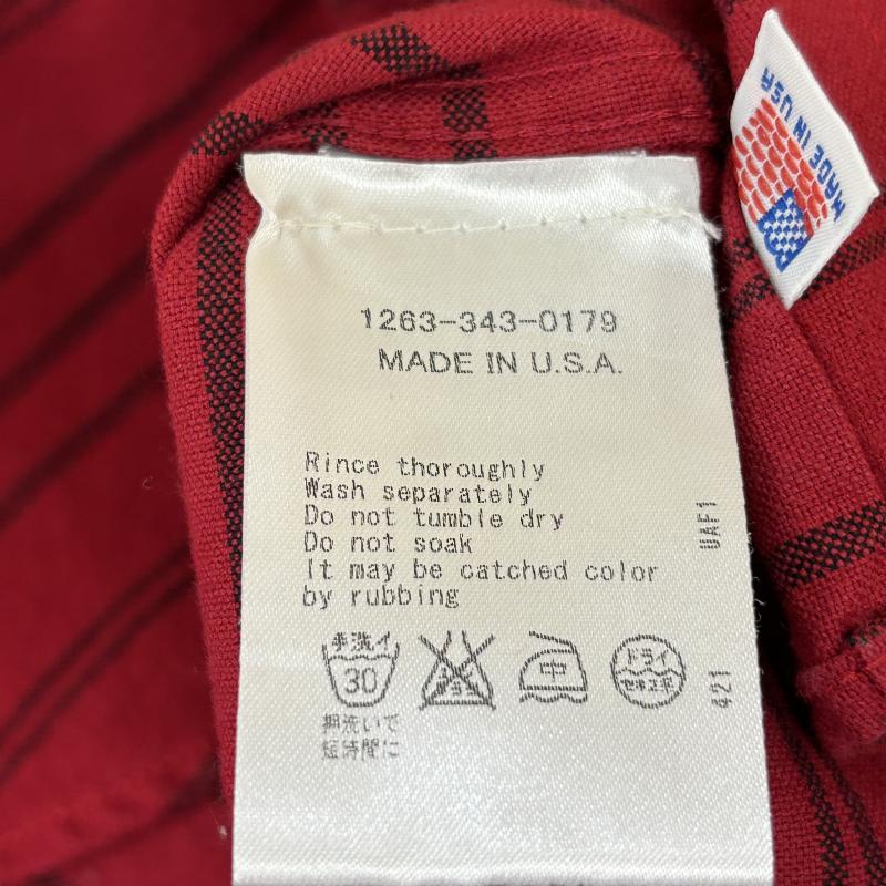 スティーブンアラン Steven Alan シャツ、ブラウス 長袖 1263-343-0179 アローズ USA製 ボーダー柄 ボタンダウンカラー XS 赤 / レッド / red メンズ USED 古着 中古 50114544