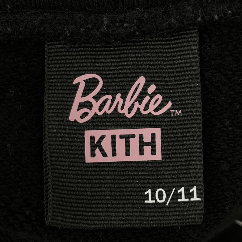 キス KITH パーカー 長袖 Barbie Hoodie Dress バービー コラボ フーディ プルオーバー ロング丈 スウェット - 黒 / ブラック / black ガールズ USED 古着 中古 50114801