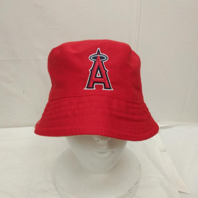 古着 USED 帽子 ハット MLB Angels エンゼルス リバーシブル バケット ハット シティコネクト ロゴ - ベージュ / ベージュ / beige X 赤 / レッド / red メンズ USED 古着 中古 50114834