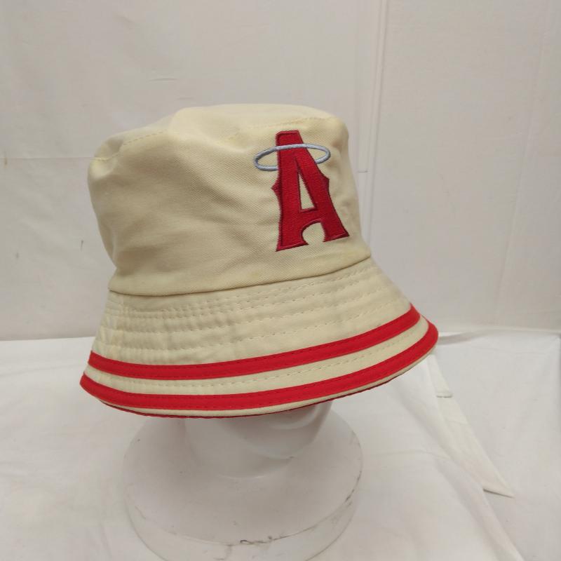 古着 USED 帽子 ハット MLB Angels エンゼルス リバーシブル バケット ハット シティコネクト ロゴ - ベージュ / ベージュ / beige X 赤 / レッド / red メンズ USED 古着 中古 50114834