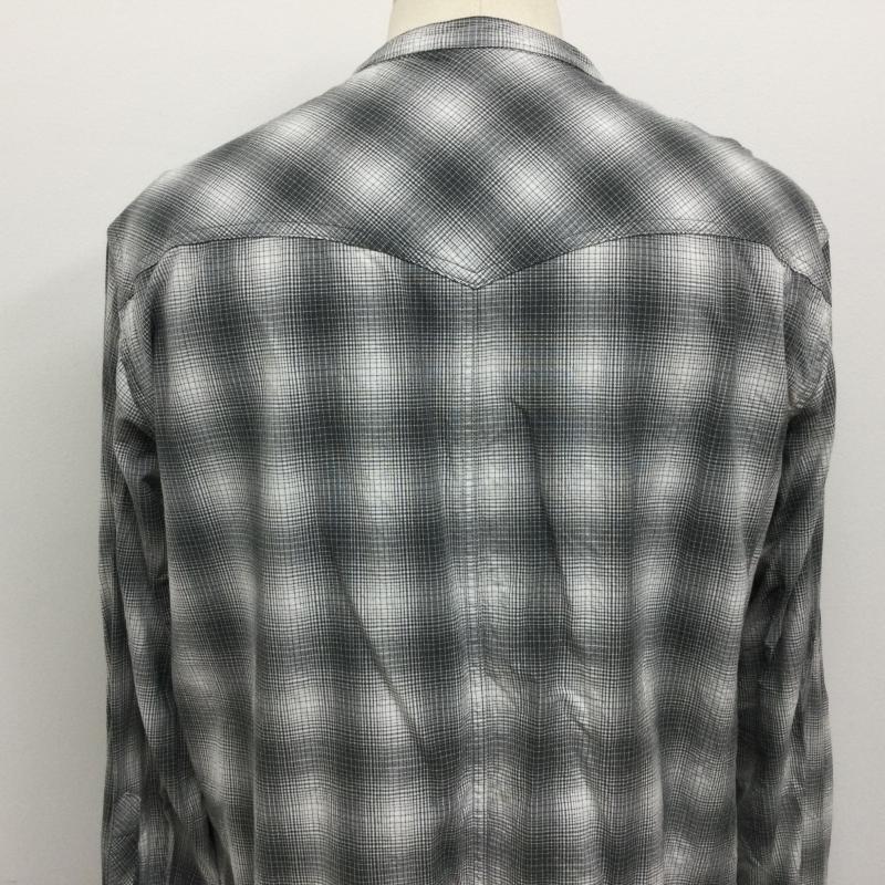 ジョンメイソンスミス JOHN MASON SMITH シャツ、ブラウス 長袖 17SS ウエスタン プルオーバー オンブレチェック 裾カットオフ L チェック 灰 / グレー / gray メンズ USED 古着 中古 50115114