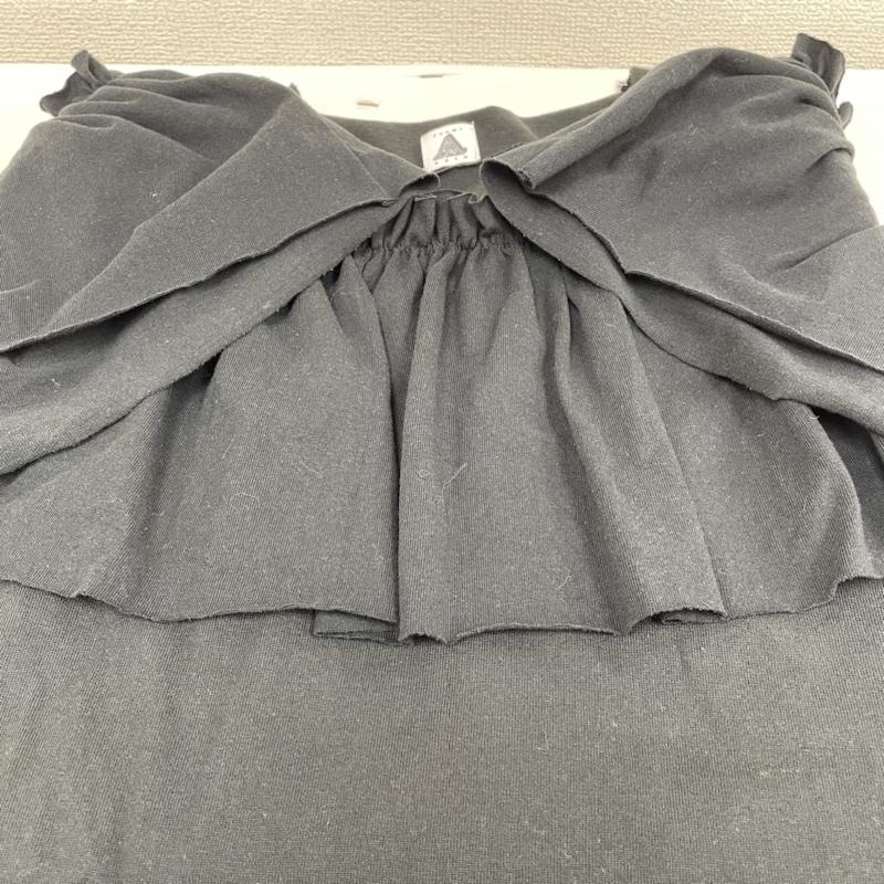 ユウミアリア yuumi ARIA カットソー 半袖 15ss ray BEAMS別注 カットソー フレンチスリーブ フリル 15SS-AC024 FREE 無地 黒 / ブラック / black レディース USED 古着 中古 50115136