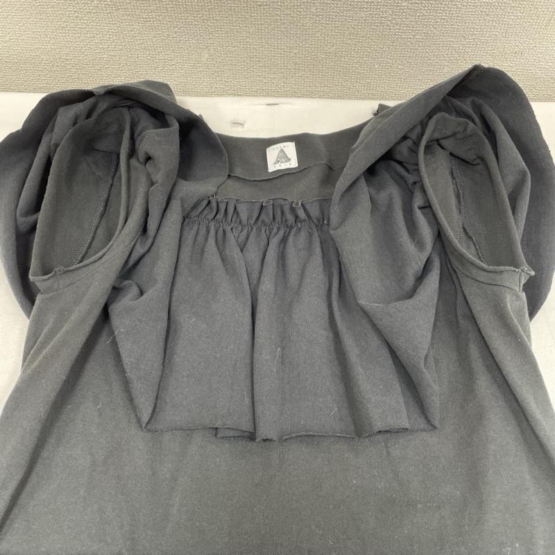 ユウミアリア yuumi ARIA カットソー 半袖 15ss ray BEAMS別注 カットソー フレンチスリーブ フリル 15SS-AC024 FREE 無地 黒 / ブラック / black レディース USED 古着 中古 50115136