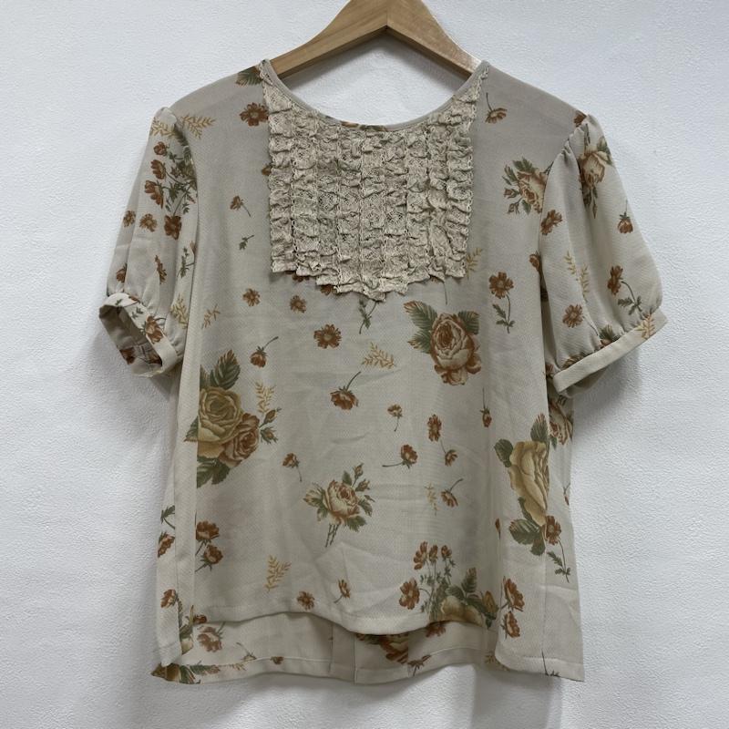 古着 USED セットアップ セットアップ 田園詩 パフスリーブ M 花柄 ベージュ / ベージュ / beige X 橙 / オレンジ / orange X 緑 / グリーン / green レディース USED 古着 中古 50115451