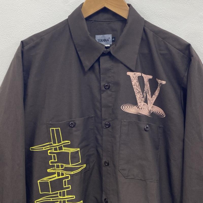 古着 USED シャツ、ブラウス 長袖 WANNA ワナ INSANE HAUS SHIRTS L ロゴ、文字 X プリント 茶 / ブラウン / brown メンズ USED 古着 中古 50115655