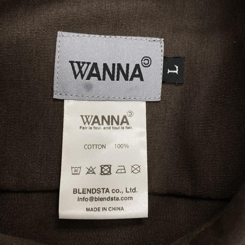 古着 USED シャツ、ブラウス 長袖 WANNA ワナ INSANE HAUS SHIRTS L ロゴ、文字 X プリント 茶 / ブラウン / brown メンズ USED 古着 中古 50115655