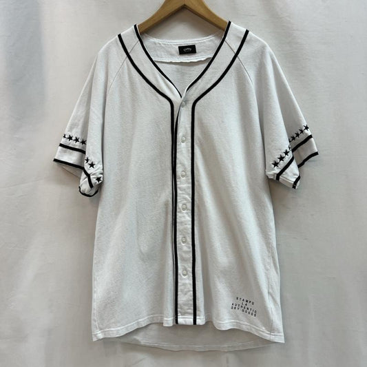 スタンプド STAMPD シャツ、ブラウス 半袖 スター刺繍 ベースボールシャツ M 白 / ホワイト / white メンズ USED 古着 中古 50115711