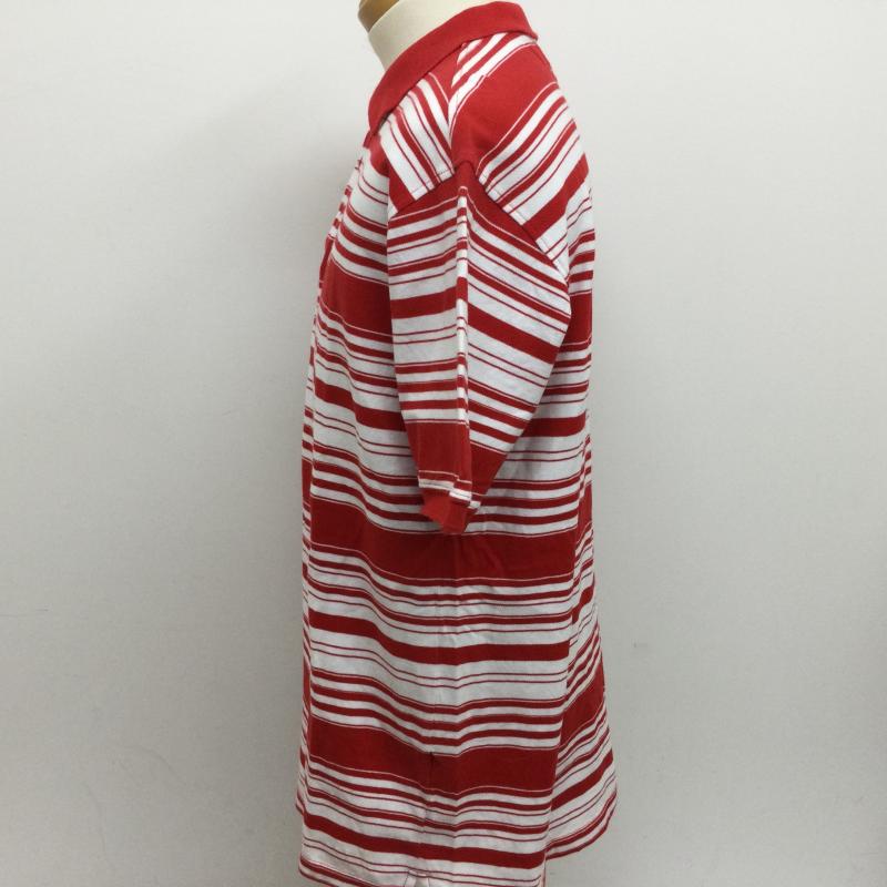 ペレペレ PELLEPELLE ポロシャツ 半袖 ボーダー柄 ロゴ刺繍 半袖ポロシャツ XL ボーダー柄 赤 / レッド / red X 白 / ホワイト / white メンズ USED 古着 中古 50115774