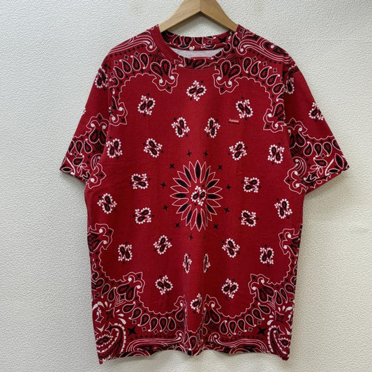 シュプリーム Supreme Tシャツ 半袖 21SS Small Box Tee Bandana スモール ボックス ロゴ バンダナ ペイズリー クルーネック M 赤 / レッド / red メンズ USED 古着 中古 50115847