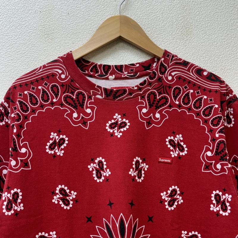 シュプリーム Supreme Tシャツ 半袖 21SS Small Box Tee Bandana スモール ボックス ロゴ バンダナ ペイズリー クルーネック M 赤 / レッド / red メンズ USED 古着 中古 50115847