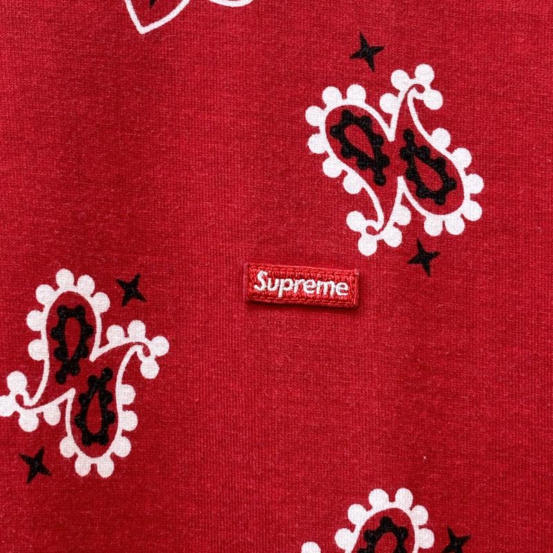 シュプリーム Supreme Tシャツ 半袖 21SS Small Box Tee Bandana スモール ボックス ロゴ バンダナ ペイズリー クルーネック M 赤 / レッド / red メンズ USED 古着 中古 50115847