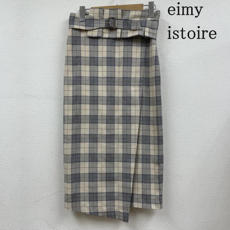 エイミーイストワール eimy istoire スカート ひざ丈スカート ベルト付き チェック スカート スリット入り ハイウエスト 1118521128-0 M チェック マルチカラー / マルチカラー / multicolor レディース USED 古着 中古 50115910
