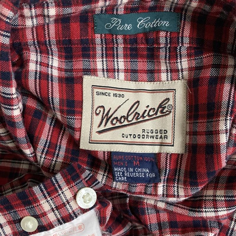 ウールリッチ WOOLRICH シャツ、ブラウス 長袖 Pure Cotton チェック柄 長袖 ボタンダウンシャツ M チェック 赤 / レッド / red メンズ USED 古着 中古 50115952