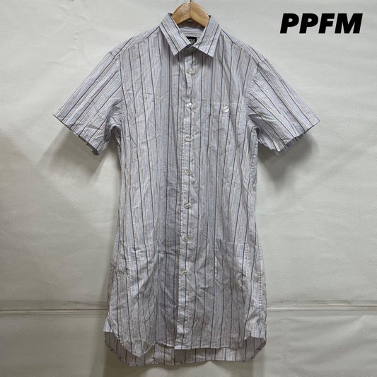 ピーピーエフエム PPFM シャツ、ブラウス 半袖 ボタンシャツ ロング 35-08IU49 M ストライプ マルチカラー / マルチカラー / multicolor メンズ USED 古着 中古 50116092