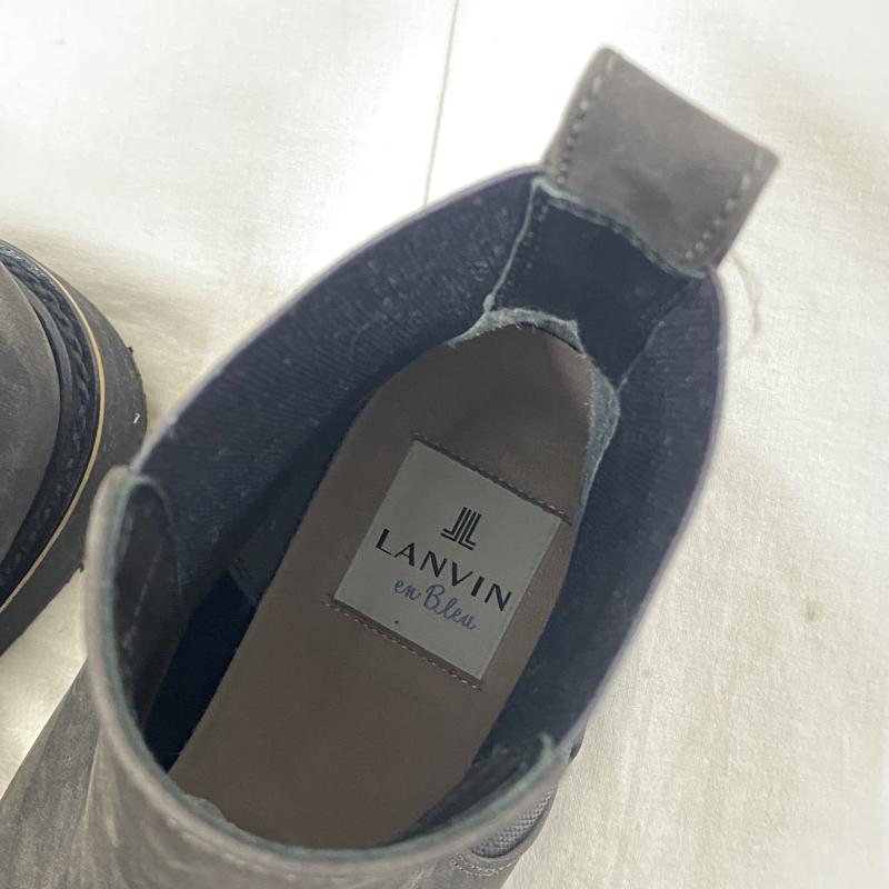 ランバンオンブルー LANVIN en Bleu ブーツ ショートブーツ 542564 サイドゴアショートブーツ チャコールグレー 24.5cm 日本製 24.5cm ロゴ、文字 チャコールグレー / チャコールグレー / レディース USED 古着 中古 50116273