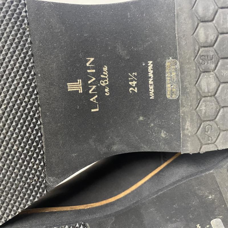 ランバンオンブルー LANVIN en Bleu ブーツ ショートブーツ 542564 サイドゴアショートブーツ チャコールグレー 24.5cm 日本製 24.5cm ロゴ、文字 チャコールグレー / チャコールグレー / レディース USED 古着 中古 50116273