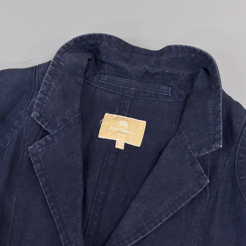 ナイジェルケーボン Nigel Cabourn ジャケット、上着 ジャケット、ブレザー 8070880010 リネン混 チェンジボタン ノッチドラペル テーラード 38 紺 / ネイビー / navy レディース USED 古着 中古 50116333