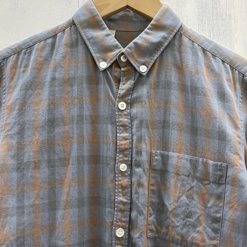 エヌハリウッド N.HOOLYWOOD シャツ、ブラウス 長袖 1033pieces ボタンダウン チェック 36 灰 / グレー / gray X 茶 / ブラウン / brown メンズ USED 古着 中古 50116438