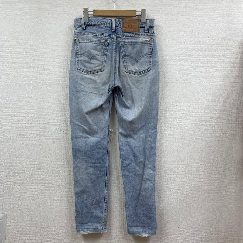 リーバイス Levi s パンツ デニム、ジーンズ 512 ウォッシュ クラッシュ ダメージ デニム パンツ スリムフィット USA製 29インチ ダメージ加工 X ロゴ、文字 インディゴ / インディゴ / Indigo メンズ USED 古着 中古 50116582