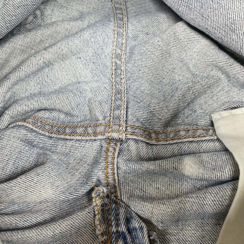 リーバイス Levi s パンツ デニム、ジーンズ 512 ウォッシュ クラッシュ ダメージ デニム パンツ スリムフィット USA製 29インチ ダメージ加工 X ロゴ、文字 インディゴ / インディゴ / Indigo メンズ USED 古着 中古 50116582