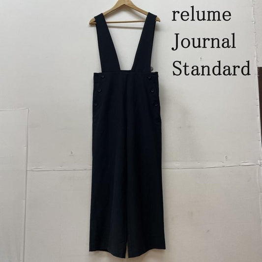 レリュームジャーナルスタンダード relume Journal Standard サロペット・オーバーオール サロペット、オーバーオール TR ストレッチ ダブルボタン サロペット サイドジップ開閉 オーバーオール 38 無地 黒 / ブラック / black レディース USED 古着 中古 50116729