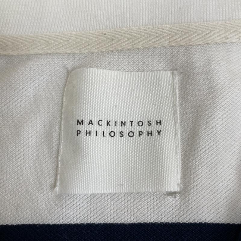 マッキントッシュ フィロソフィー MACKINTOSH PHILOSOPHY ポロシャツ 半袖 トリコロールカラー 半袖 ポロシャツ 三陽商会 H1P60-326-25 38 ボーダー柄 白 / ホワイト / white X 青 / ブルー / blue X 紺 / ネイビー / navy メンズ USED 古着 中古 50116813